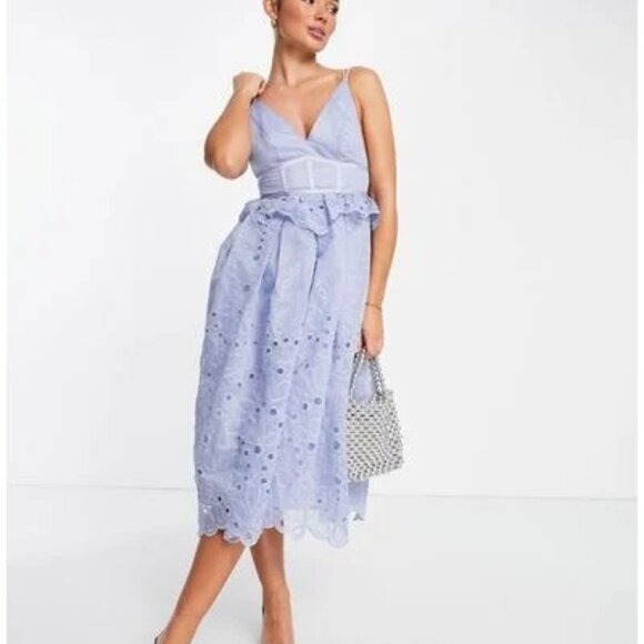ASOS Dresses & Skirts - NWT ASOS Dress w/ Floral broderie & lace insert detail BLUE